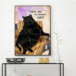 tableau gros chat noir sur le fauteuil