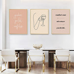 tableau minimaliste verre de vin