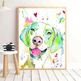 tableau abstrait labrador vert