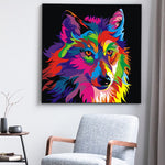 tableau multicolore d’un grizzli