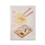 Affiche sushi et rond jaune