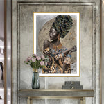 Affiche peinture femme africaine