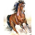Tableau peinture cheval marron