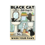Affiche vintage chat salle de bain