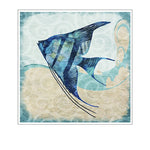 tableau peinture poisson bleu