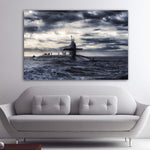 tableau sous marin en noir et blanc