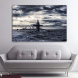tableau sous marin en noir et blanc