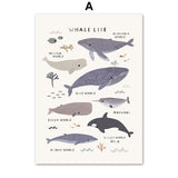 Whale Dinosaur Farm Life Nordic Posters And Prints Animal 