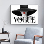 Affiche écriture vogue et femme