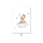 tableau dessin enfant ours sur la lune