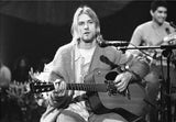 tableau de Kurt Cobain noir et blanc