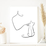 tableau dessin trait chat