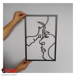 Wooden Wall Art Decoration Face To Face Woman and Man Love 