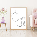 tableau dessin trait chat