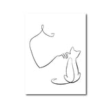 tableau dessin trait chat