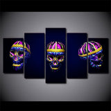 Tableau 3 crânes abstraits violets