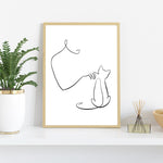 tableau dessin trait chat