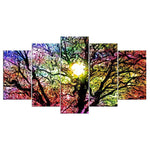 Tableau arbre Abstrait multicolore