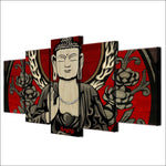 Tableau bouddha 5 pièces Tableau japonais