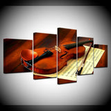 Tableau instrument 5 pièces Violon et partition
