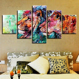 Tableau lion 5 pièces Lion et lionne Pop Art