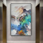 Tableau montagne 1 pièce Peinture abstraite colorée