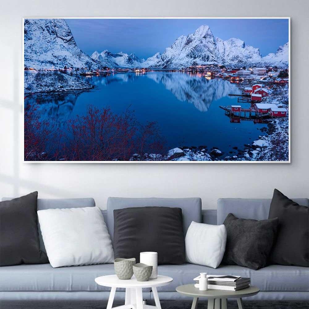 Tableaux Montagnes Rouges Tableau montagne Village rouge | La maison des tableaux